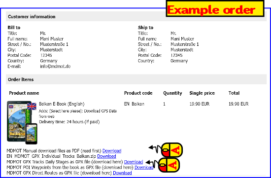 Free GPS data as GPX tracks included with the ebook or paper book as a download from the internet Free GPS data as GPX tracks included with the ebook or paper book as a download from the internet