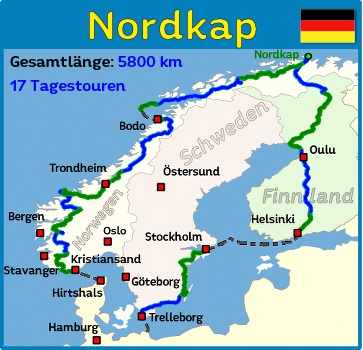 Motorradtour zum Nordkap ( Norwegen, Schweden und Finnland )