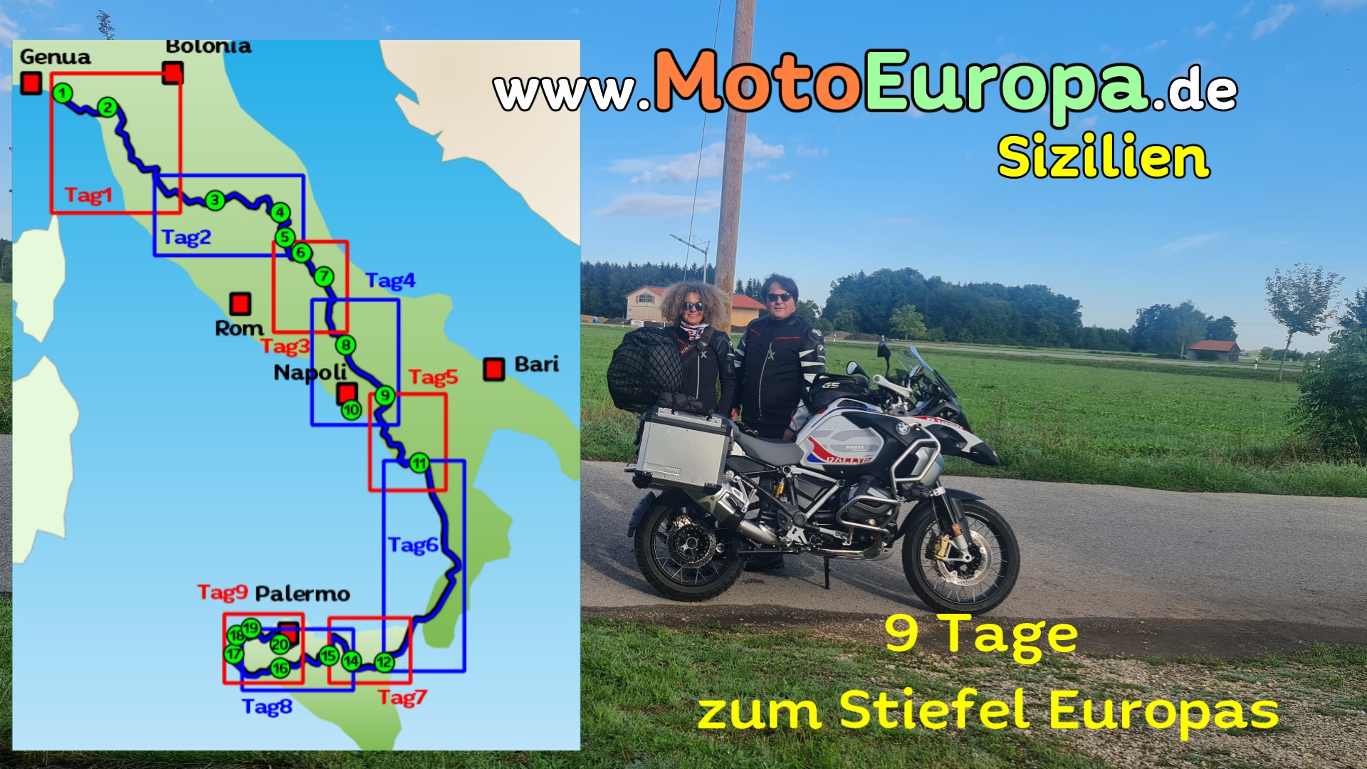 Video Motorradtour durch Italien zum Stiefel Europas (Sizilien) Video Motorradtour durch Italien zum Stiefel Europas (Sizilien)