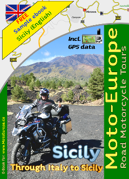 Free sample of the motorcycle travel guide "Sicily to the boot of Europe".