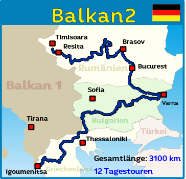 Motorradtour durch den Balkan - Griechenland - Bulgarien - Rumänien